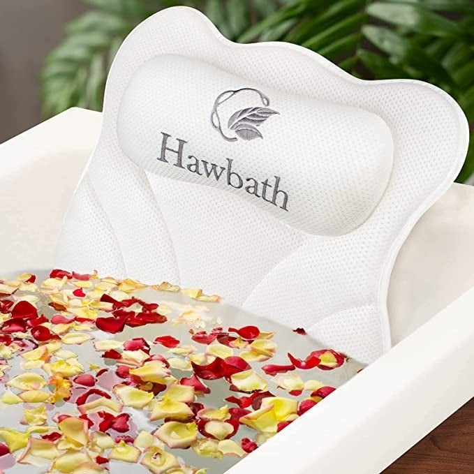 Hawbath Ultra-Soft Bath Pillow  Neck and Back Support with 6 Suction Cups Image 1