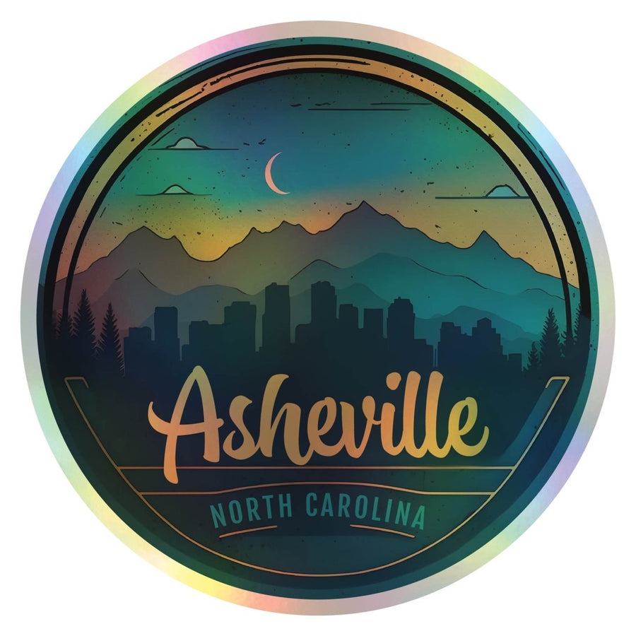 Asheville North Carolina Holographic Charm Durable Vinyl Decal Sticker A Image 1