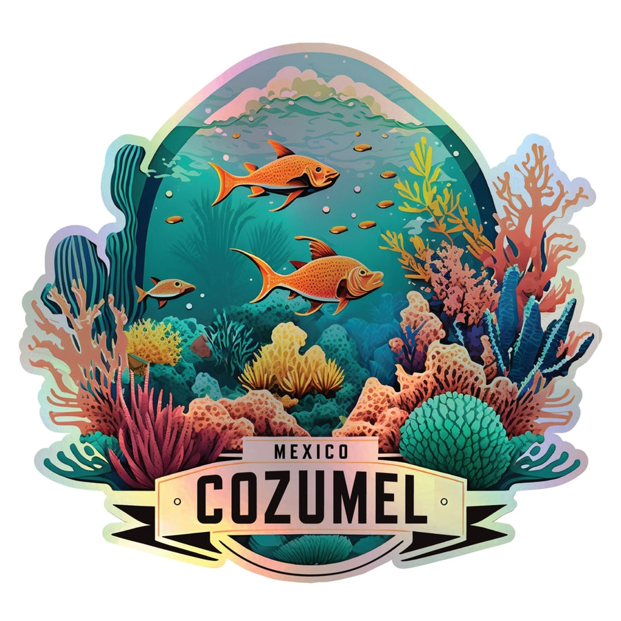 Cozumel Mexico Holographic Charm Durable Vinyl Decal Sticker A Image 1