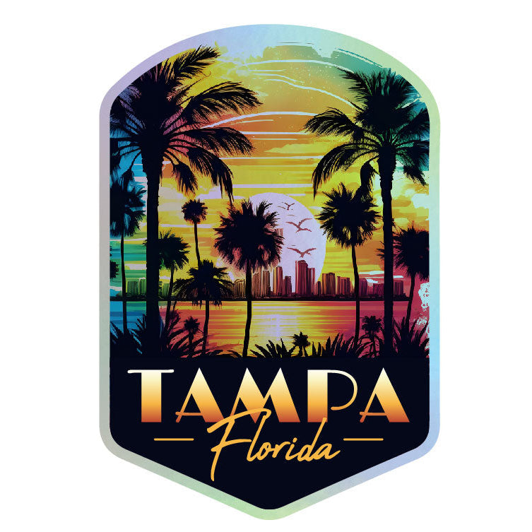 Tampa Florida Holographic Charm Durable Vinyl Decal Sticker A Image 1