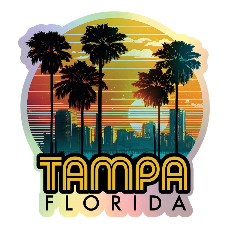 Tampa Florida Holographic Charm Durable Vinyl Decal Sticker C Image 1