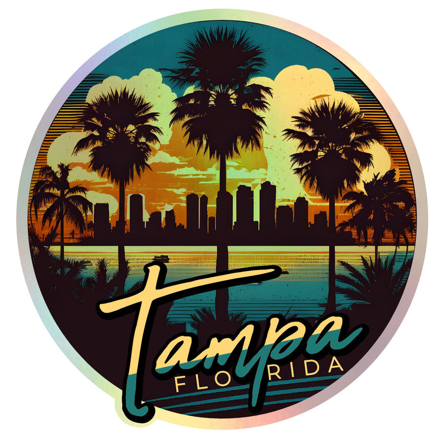 Tampa Florida Holographic Charm Durable Vinyl Decal Sticker B Image 1