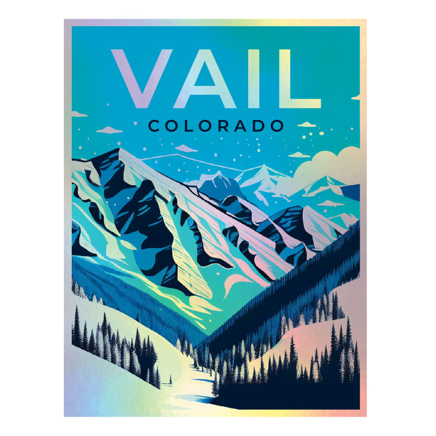 Vail Colorado Holographic Charm Durable Vinyl Decal Sticker A Image 1