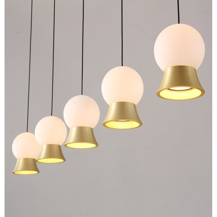 Hope Pendant Lamp 5 inch Gold Black White LED 9.4cm x 13cm Aluminum Iron Glass Image 2