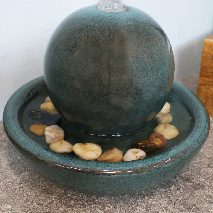 Sunnydaze Ceramic Indoor Water Fountain with Orb - 7 in Image 7