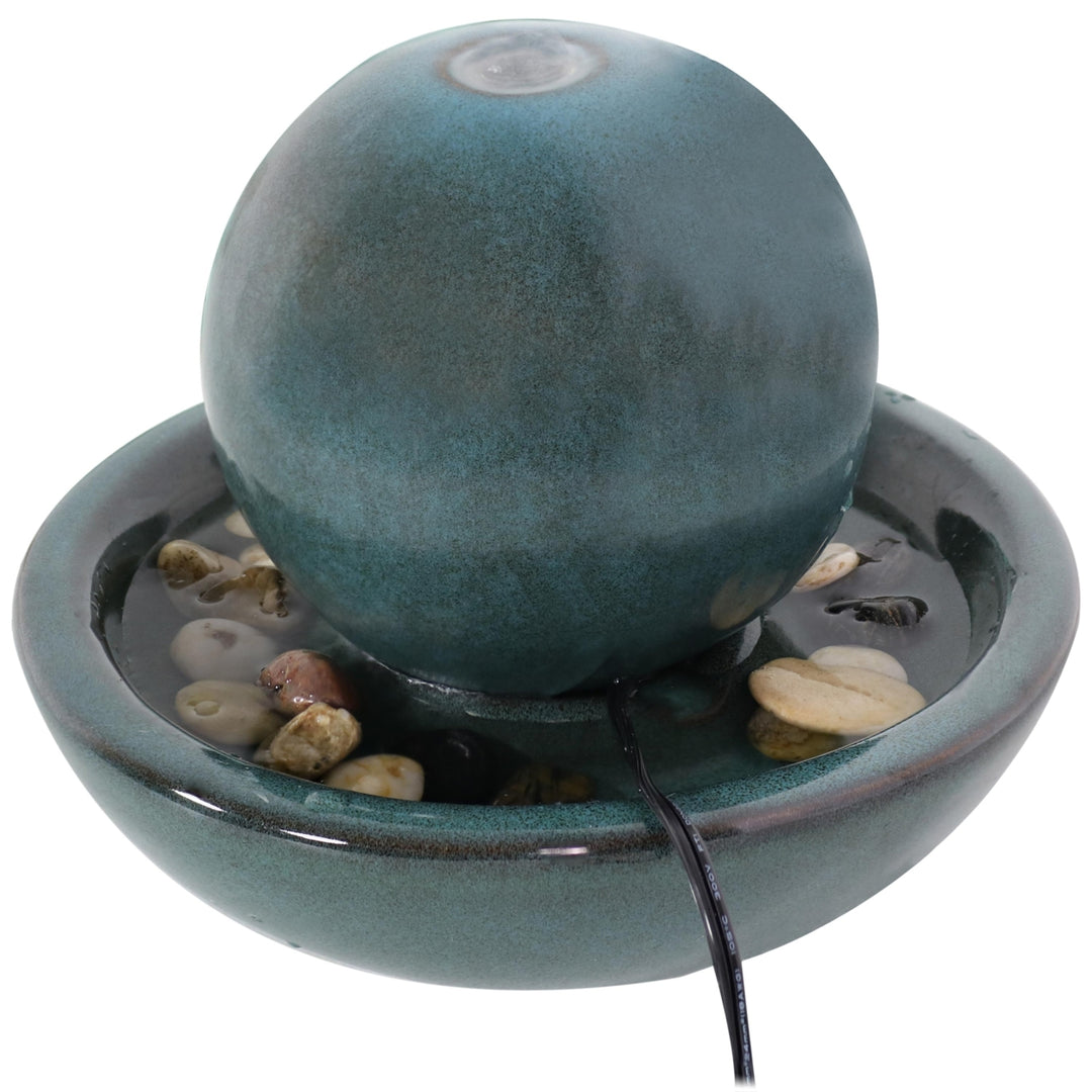 Sunnydaze Ceramic Indoor Water Fountain with Orb - 7 in Image 9