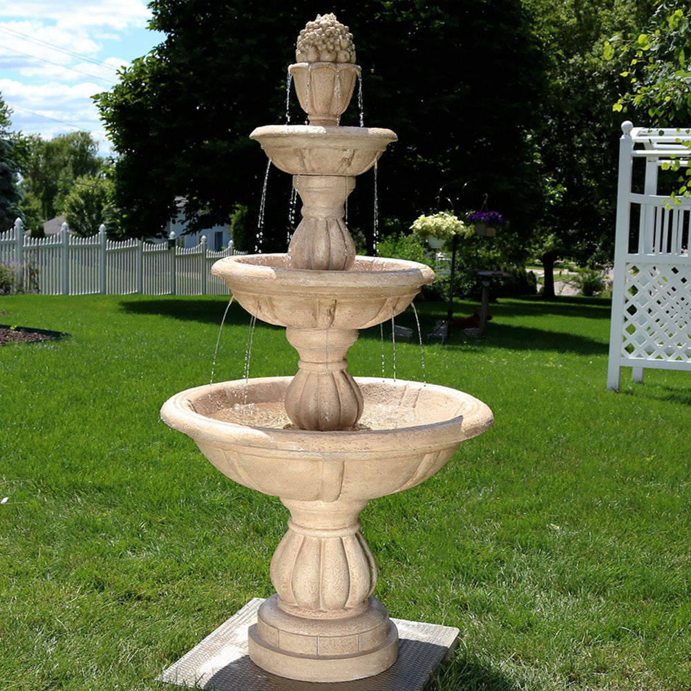 Sunnydaze Cornucopia Polyresin Outdoor 3-Tier Water Fountain Image 2