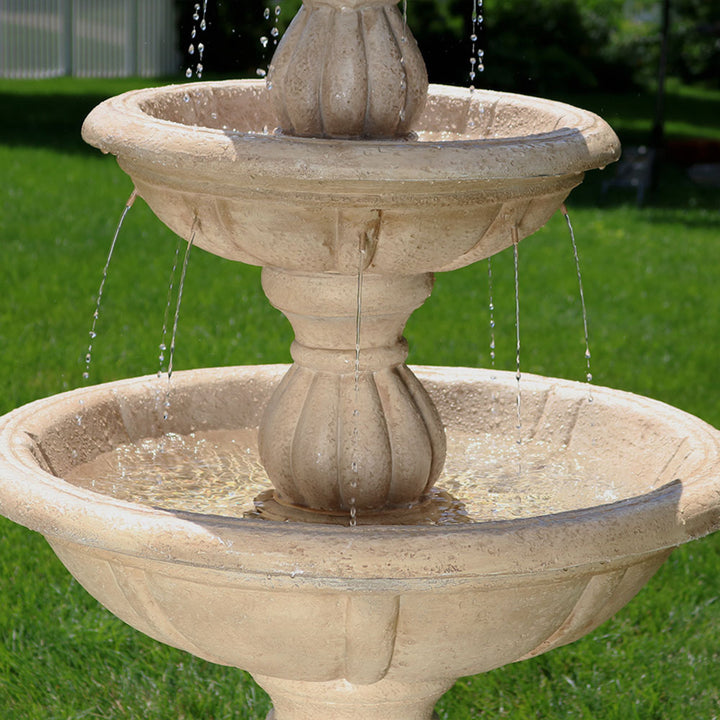 Sunnydaze Cornucopia Polyresin Outdoor 3-Tier Water Fountain Image 10