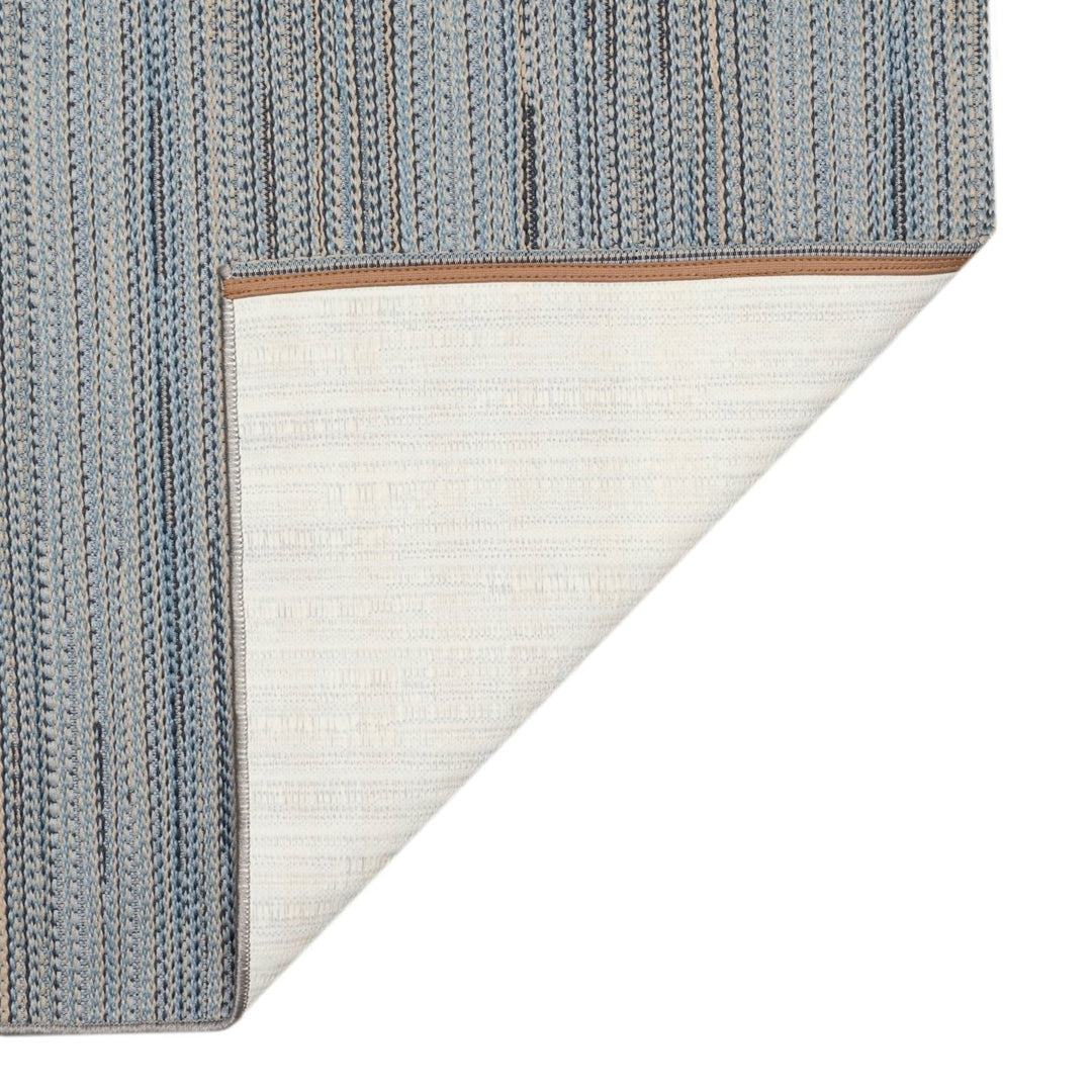 Liora Manne Miranda Tweed Stripe Indoor Outdoor Area Rug Denim Image 7