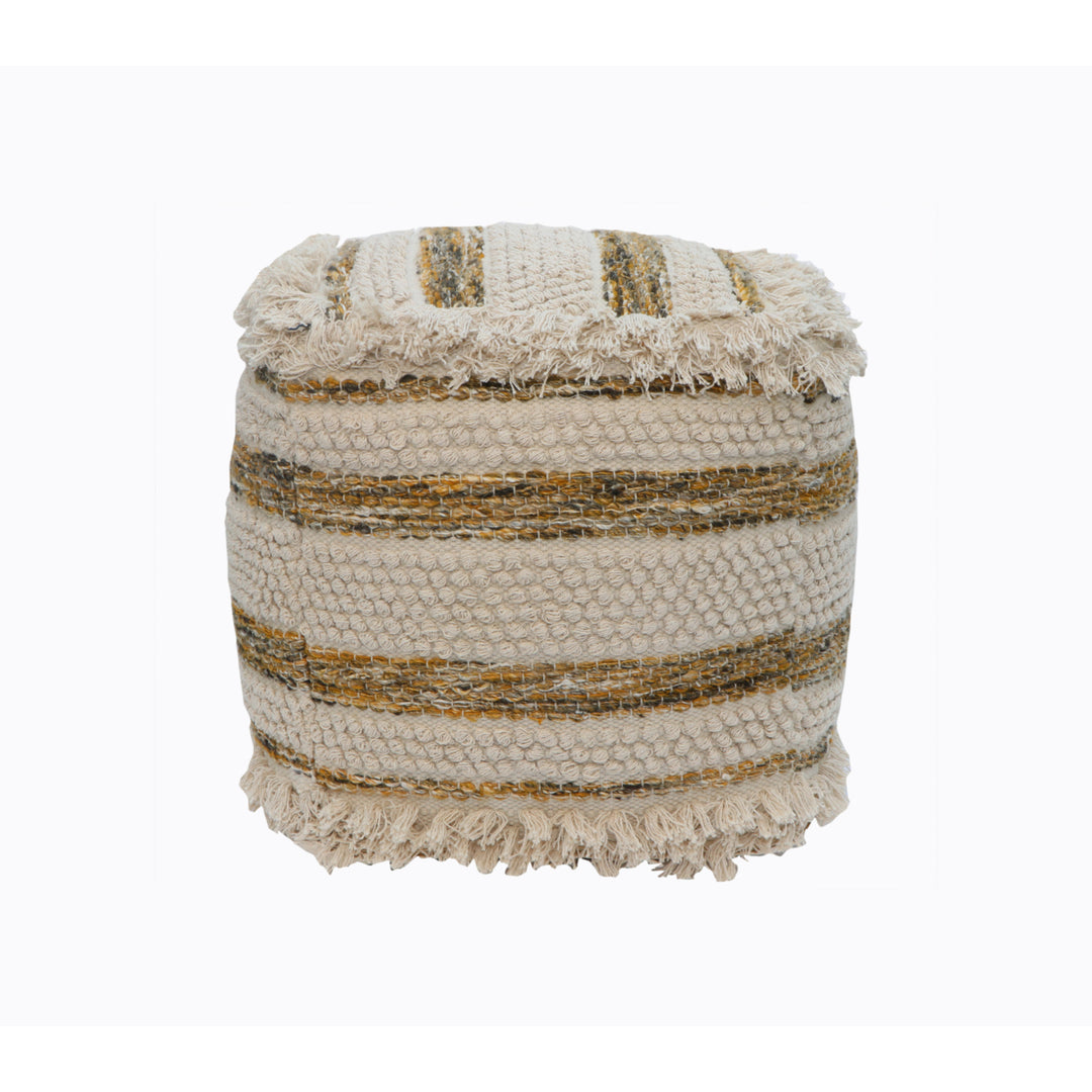 Chic Home Amaya Ottoman Cotton Wool Upholstered Striped Design Image 8