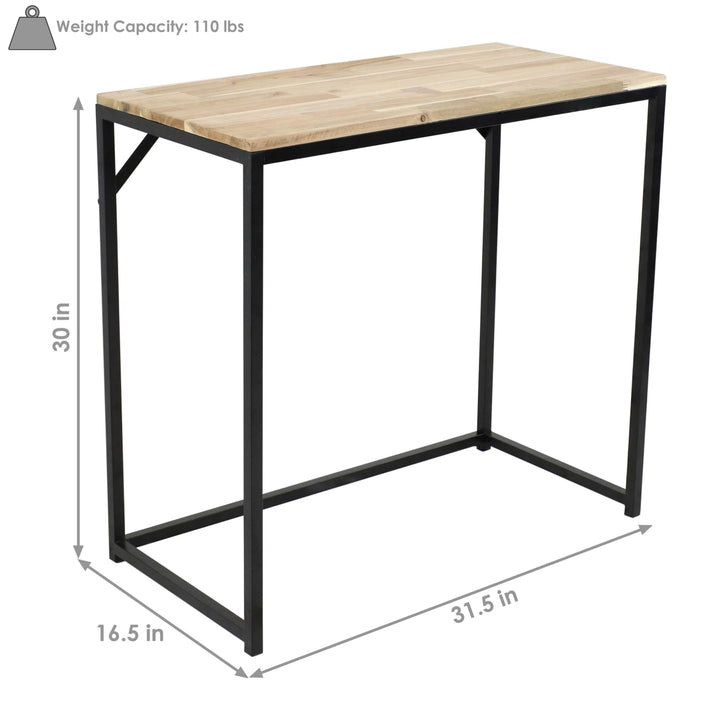 Sunnydaze Indoor Acacia Wood End Table - Unfinished - 31.5 in Image 3