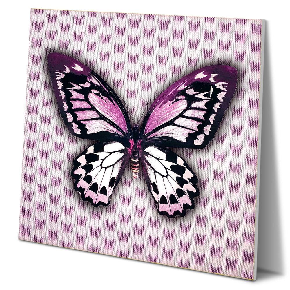 5D Multi-Dimensional Custom Made Purple Butterfly Wall Art Print on Strong Polycarbonate Panel - Lenticular Artwork by Image 2