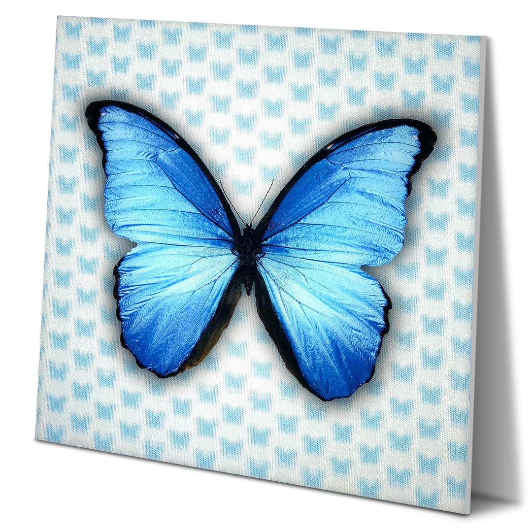 Multi-Dimensional 5D Blue Butterfly Wall Art Print on Strong Polycarbonate Panel w Vibrant Colors - Lenticular Artwork Image 2