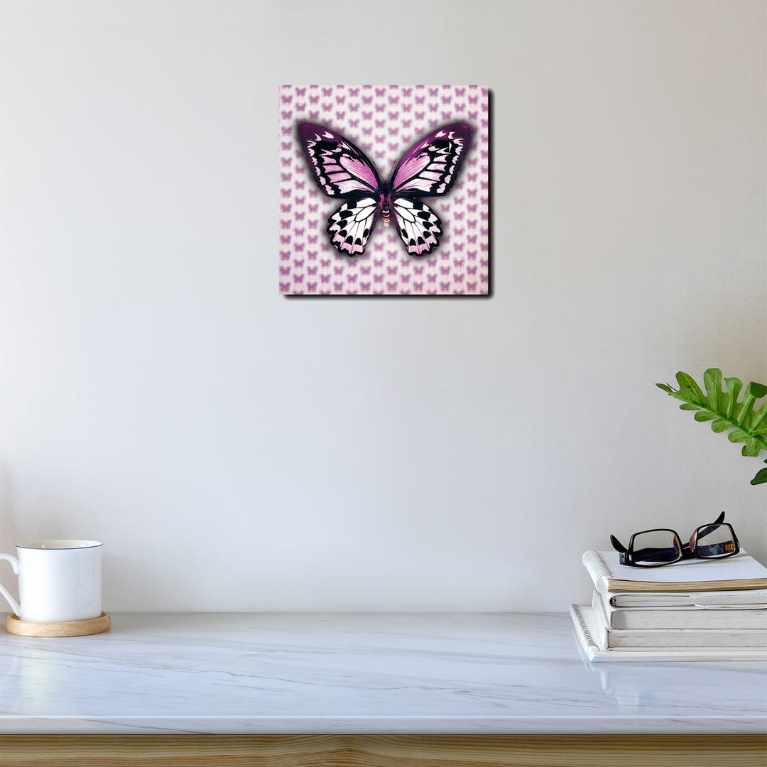 5D Multi-Dimensional Custom Made Purple Butterfly Wall Art Print on Strong Polycarbonate Panel - Lenticular Artwork by Image 3