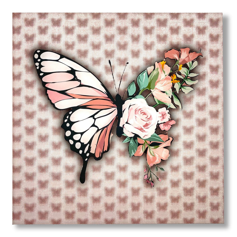 Multi-Dimensional 5D Flower Butterfly Wall Art Print on Strong Polycarbonate Panel w Vibrant Colors -Lenticular Artwork Image 1