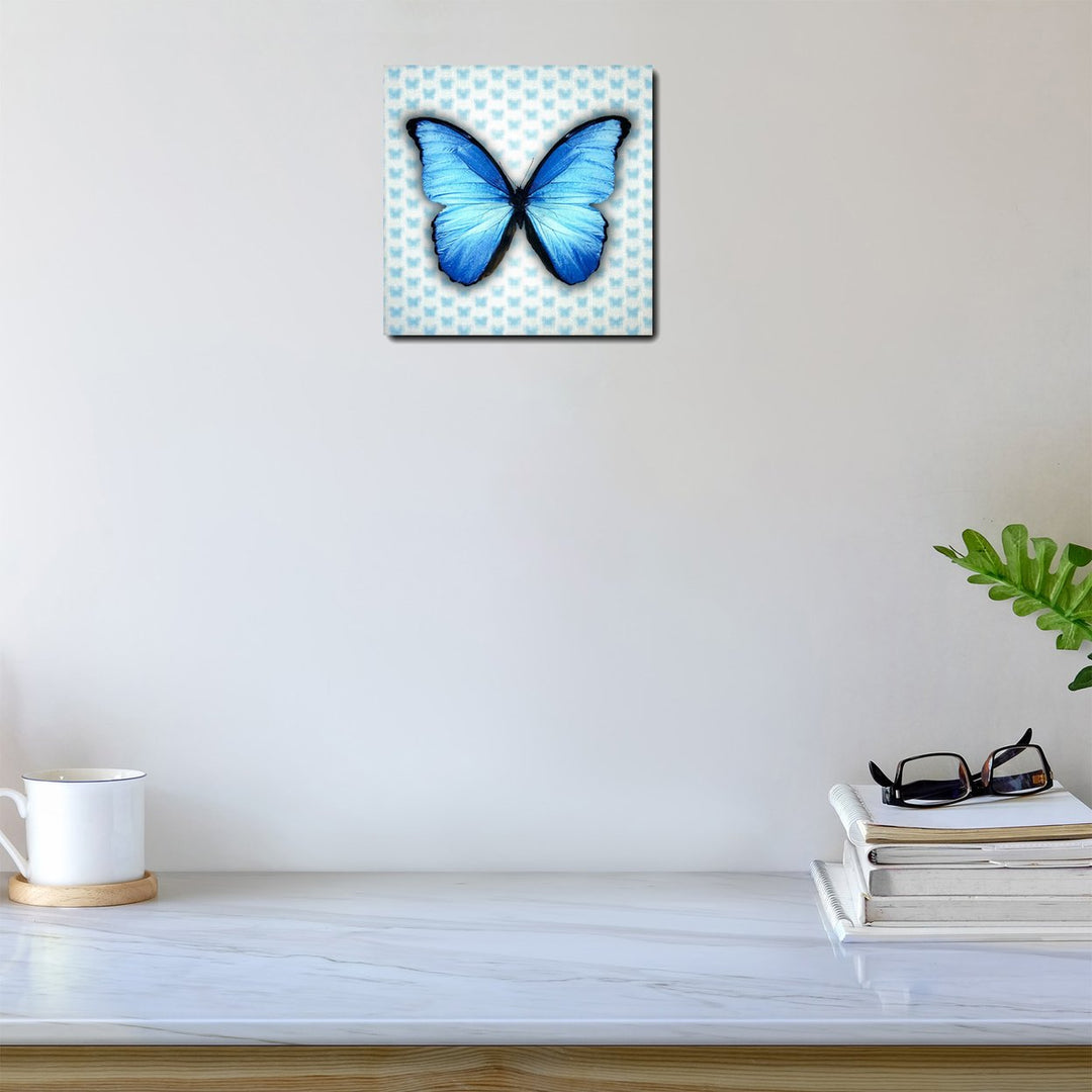 Multi-Dimensional 5D Blue Butterfly Wall Art Print on Strong Polycarbonate Panel w Vibrant Colors - Lenticular Artwork Image 3