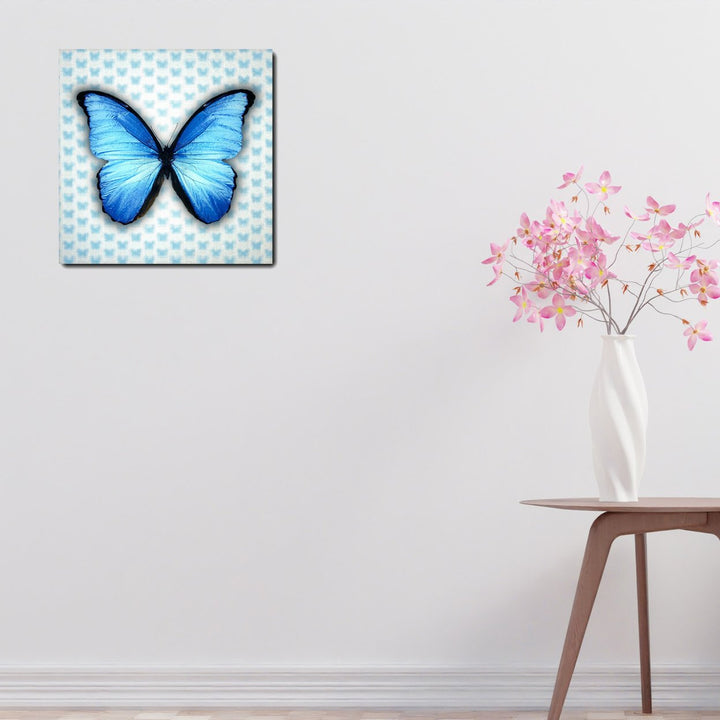 Multi-Dimensional 5D Blue Butterfly Wall Art Print on Strong Polycarbonate Panel w Vibrant Colors - Lenticular Artwork Image 4