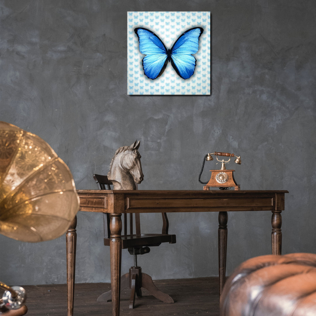 Multi-Dimensional 5D Blue Butterfly Wall Art Print on Strong Polycarbonate Panel w Vibrant Colors - Lenticular Artwork Image 6