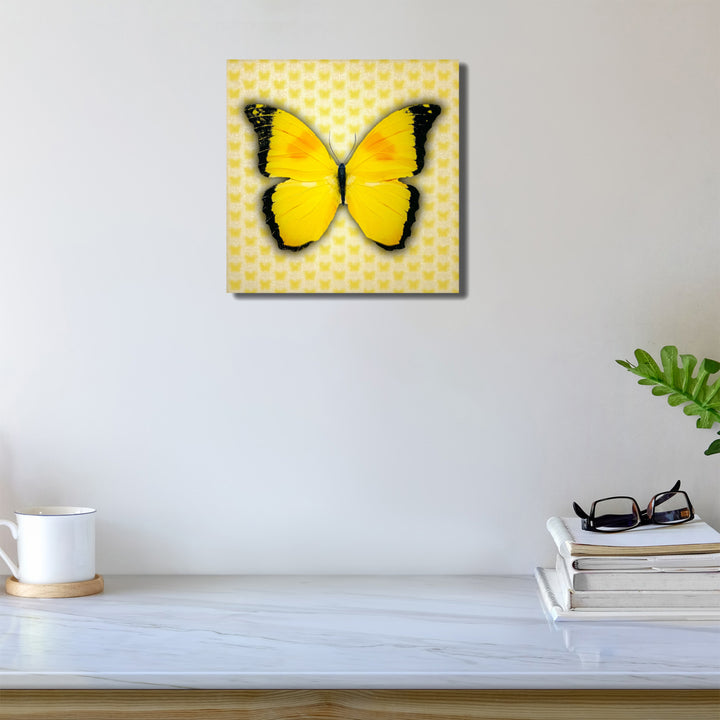 5D Multi-Dimensional Yellow Butterfly Wall Art Print on Strong Polycarbonate Panel - Immersive, Lenticular Artwork by Image 3