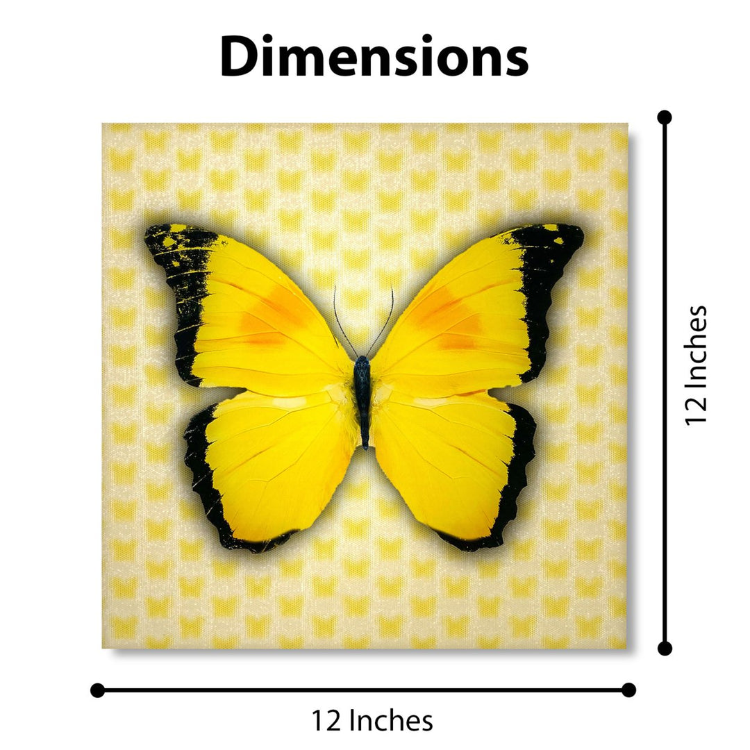 5D Multi-Dimensional Yellow Butterfly Wall Art Print on Strong Polycarbonate Panel - Immersive, Lenticular Artwork by Image 8