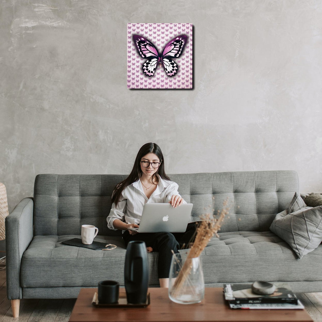 Matashi Multi-Dimensional Custom Made 5D Purple Butterfly Wall Art Print on Strong Polycarbonate Panel with Vibrant Image 5