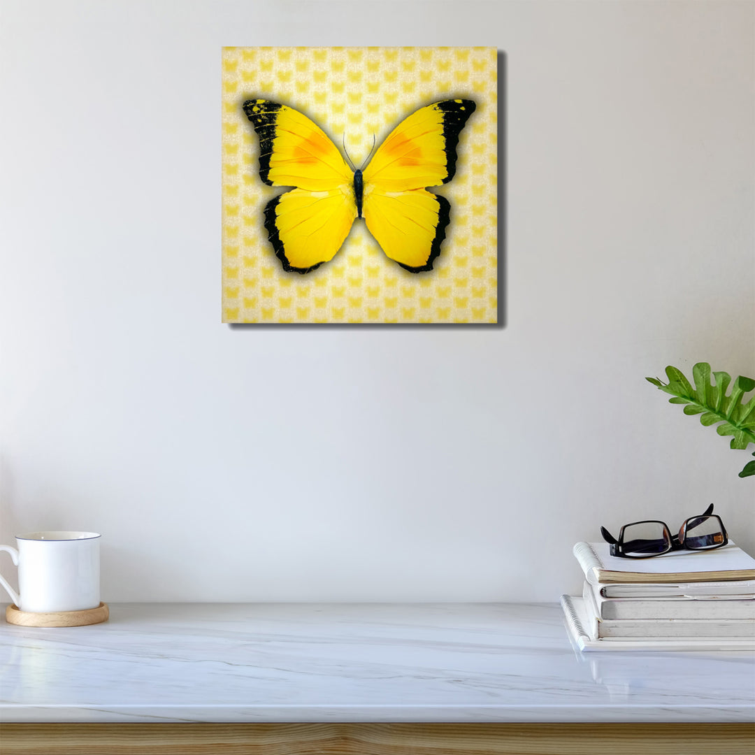 Matashi Multi-Dimensional Custom Made 5D Yellow Butterfly Wall Art Print on Strong Polycarbonate Panel with Vibrant Image 3