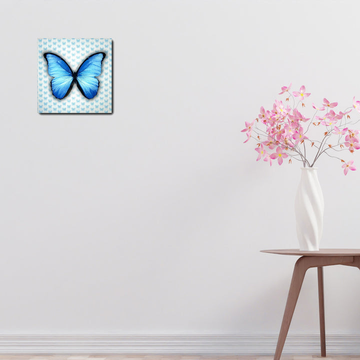 5D Multi-Dimensional Blue Butterfly Wall Art Print on Strong Polycarbonate Panel with Vibrant Colors by Matashi (6x6 Image 4