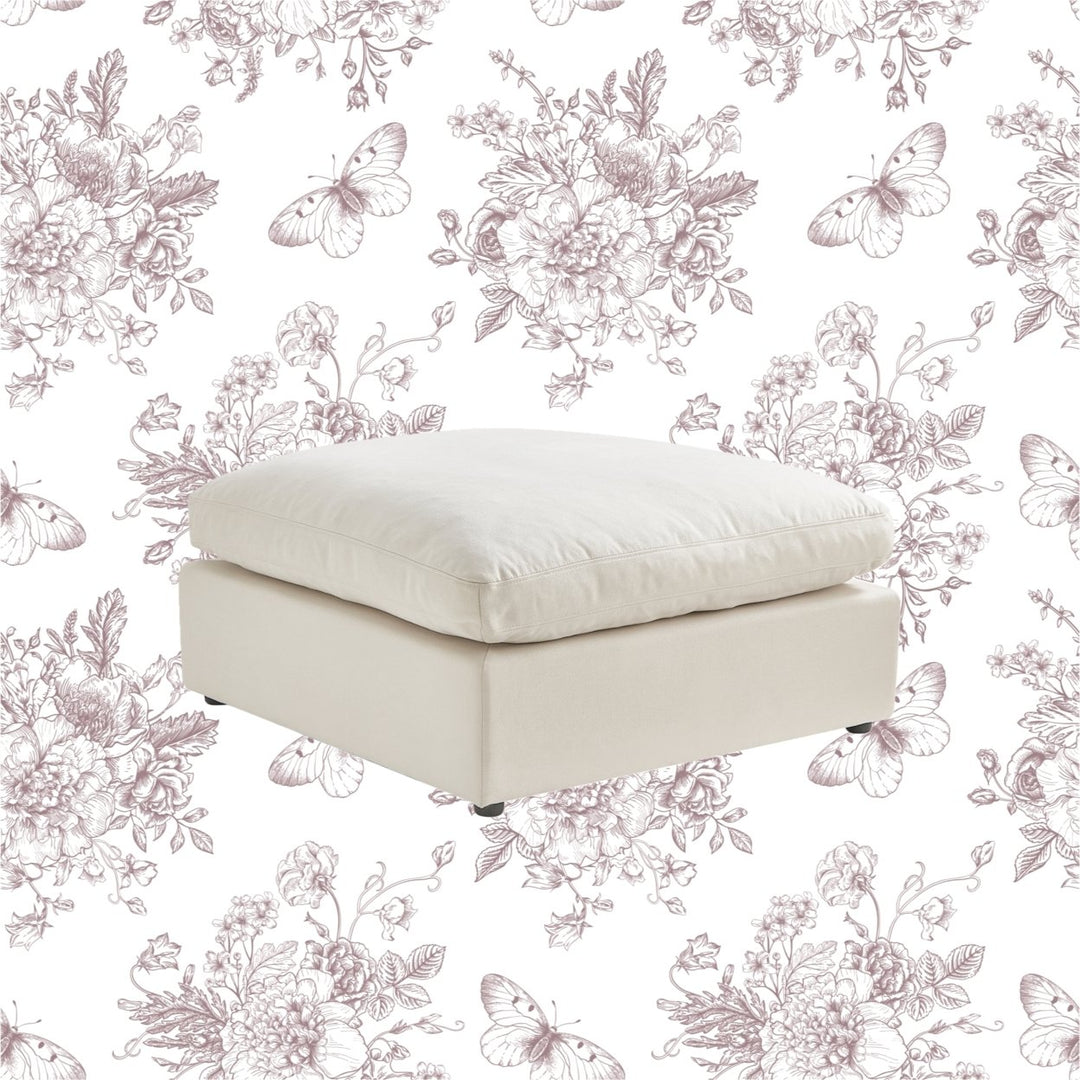 Yasmin Linen Ottoman Upholstered Image 1