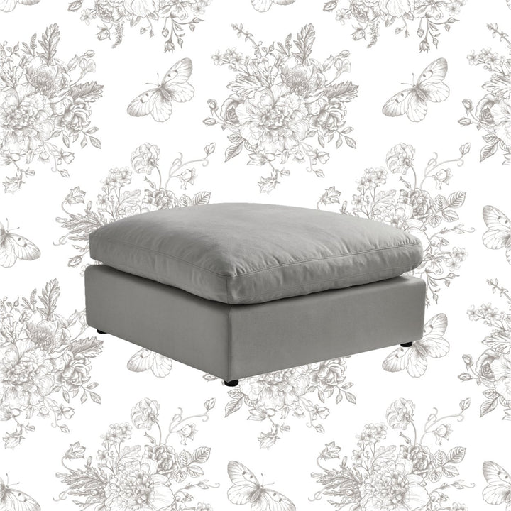 Yasmin Linen Ottoman Upholstered Image 1