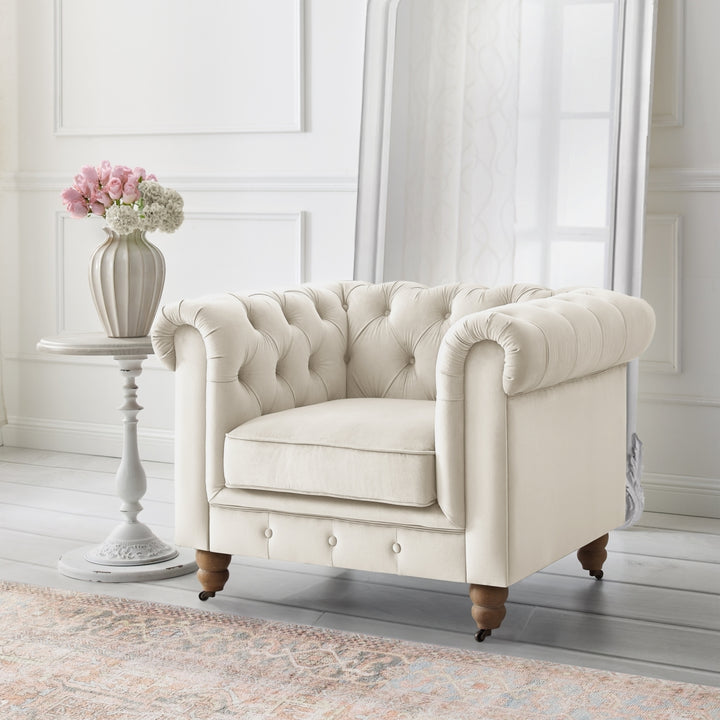 Kaleigh Club Chair-Button Tufted-Rolled Arm, Sinuous Springs Image 4