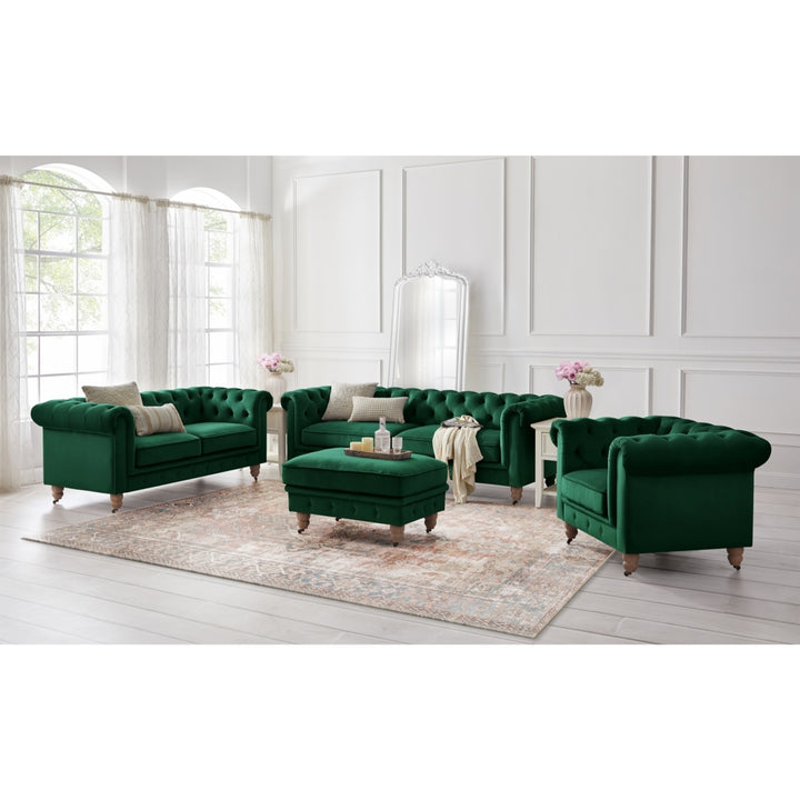 Kaleigh Club Chair-Button Tufted-Rolled Arm, Sinuous Springs Image 6