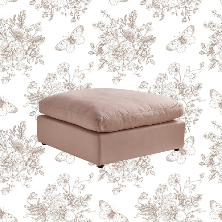 Yasmin Linen Ottoman Upholstered Image 1