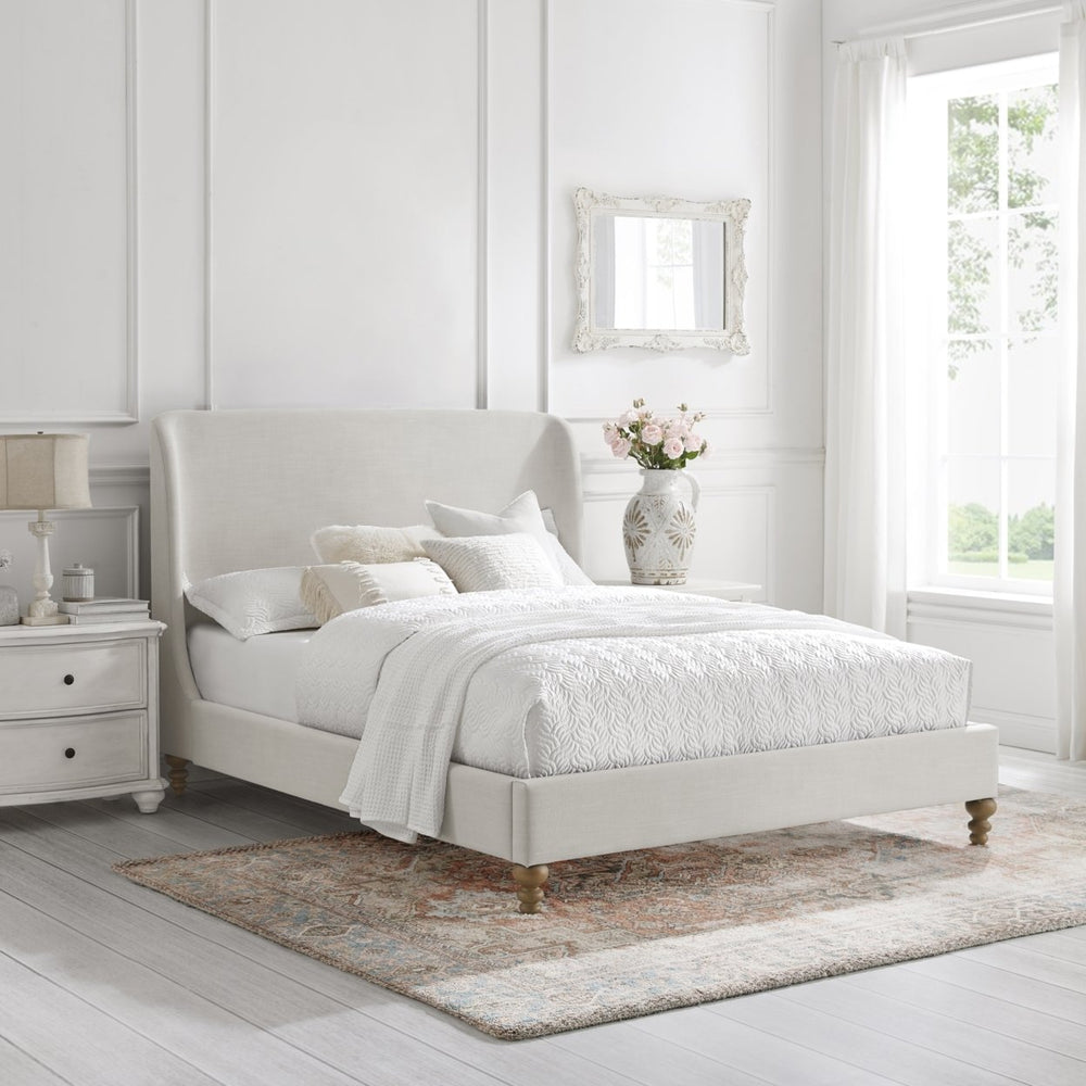 Rosalyn Bed-Wingback-Upholstered-Slats Included Image 2
