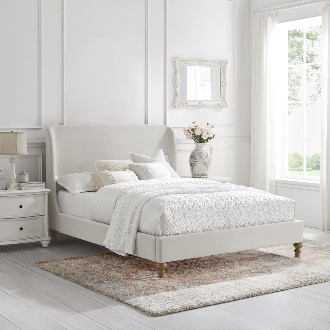 Rosalyn Bed-Wingback-Upholstered-Slats Included Image 1