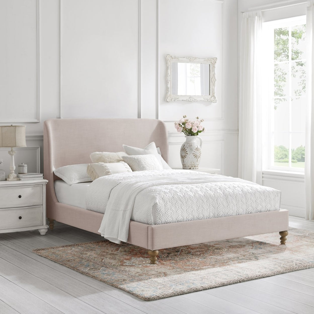 Rosalyn Bed-Wingback-Upholstered-Slats Included Image 1