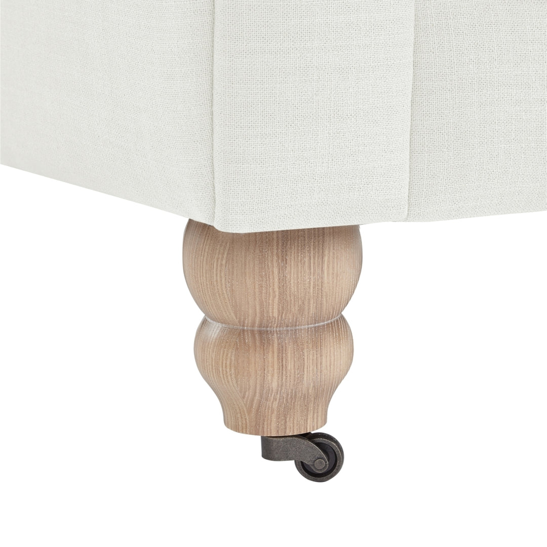 Kaleigh Club Chair-Button Tufted-Rolled Arm, Sinuous Springs-Round Bun Leg with Caster, Removable Seat Cushion Cover Image 9