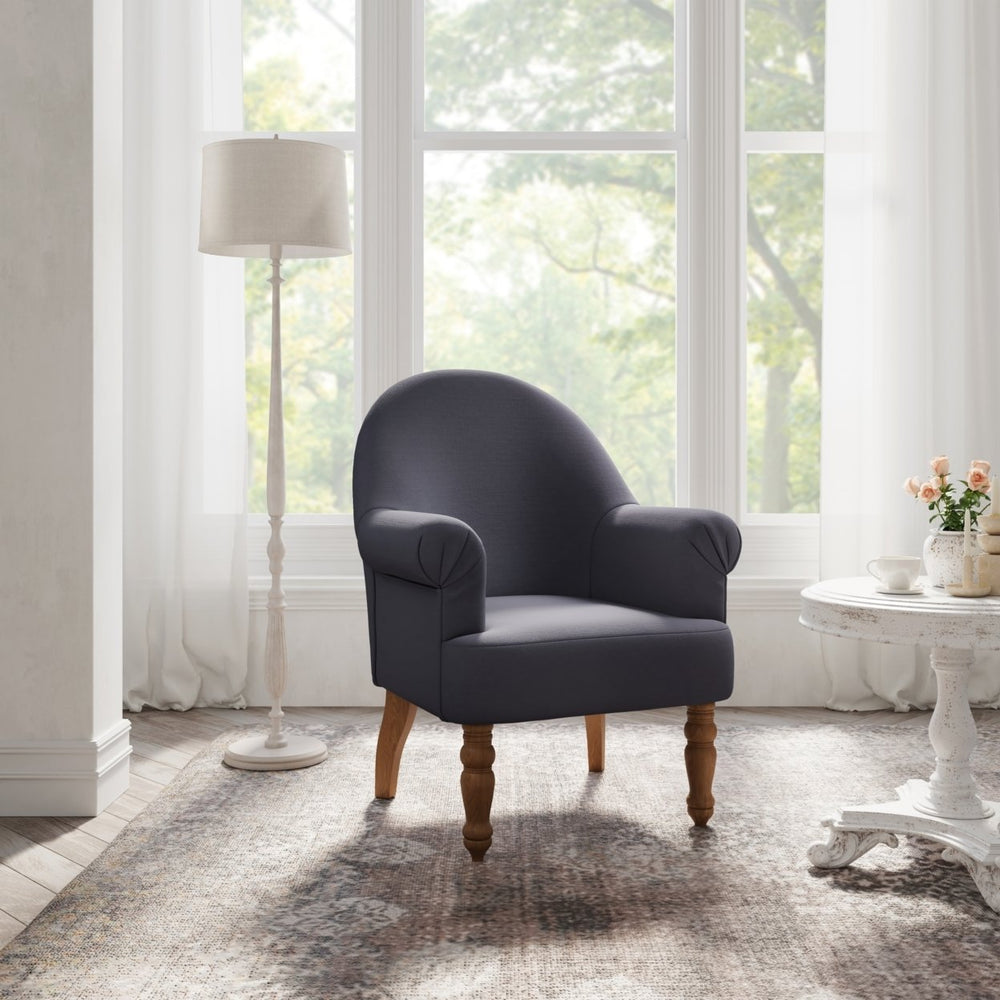 Syed Accent Chair-Upholstered-Flared arms-Curved Back Image 2