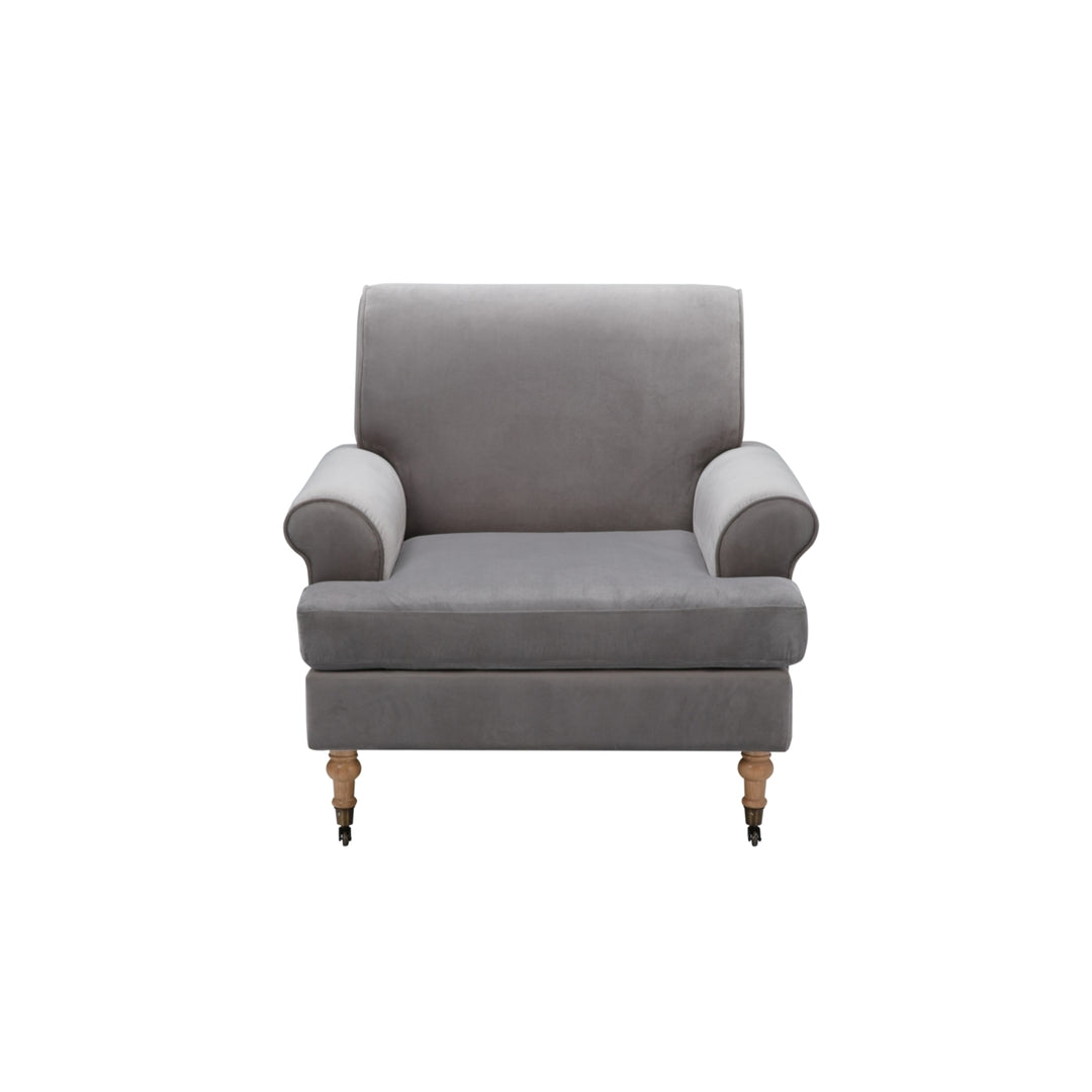 Jaclyn Accent Chair-Saber Back Leg-Front Leg Casters-Rolled Arms Image 6
