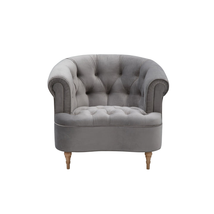Hailie Accent Chair-Upholstered Button Tufted-Rolled Arms-Web Suspension Image 6