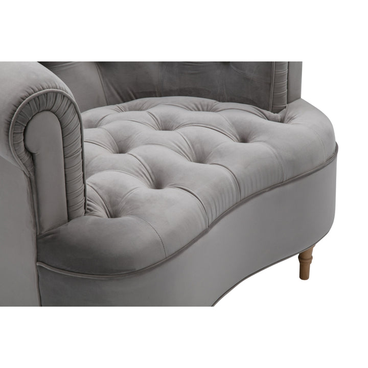 Hailie Accent Chair-Upholstered Button Tufted-Rolled Arms-Web Suspension Image 10