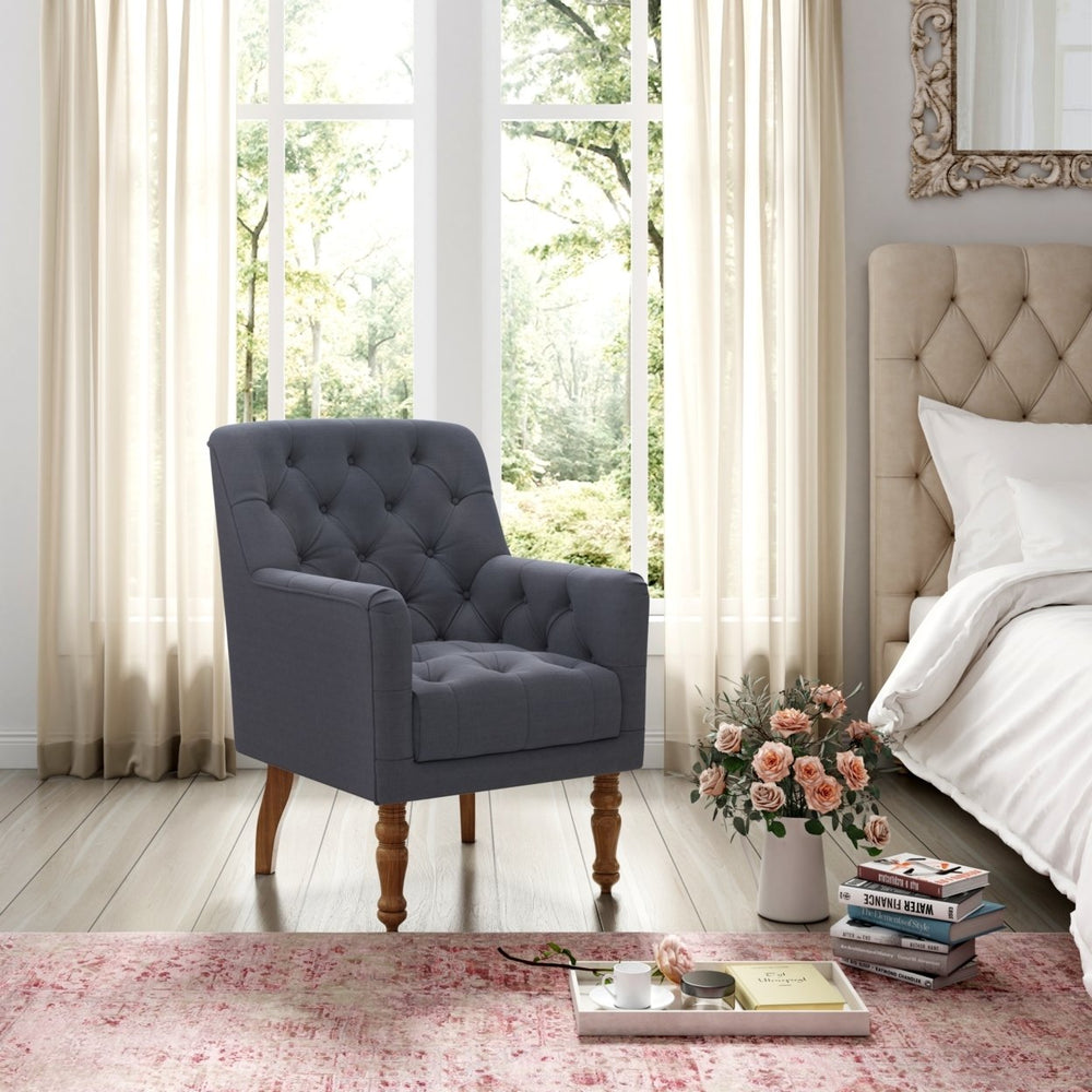 Aislynn Accent Chair-Upholstered-Flared Arms-Web Suspension Image 2