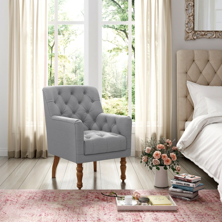 Aislynn Accent Chair-Upholstered-Flared Arms-Web Suspension Image 3