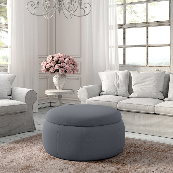 Ananya Ottoman-Upholstered-Storage-Lift-Off Lid Image 1