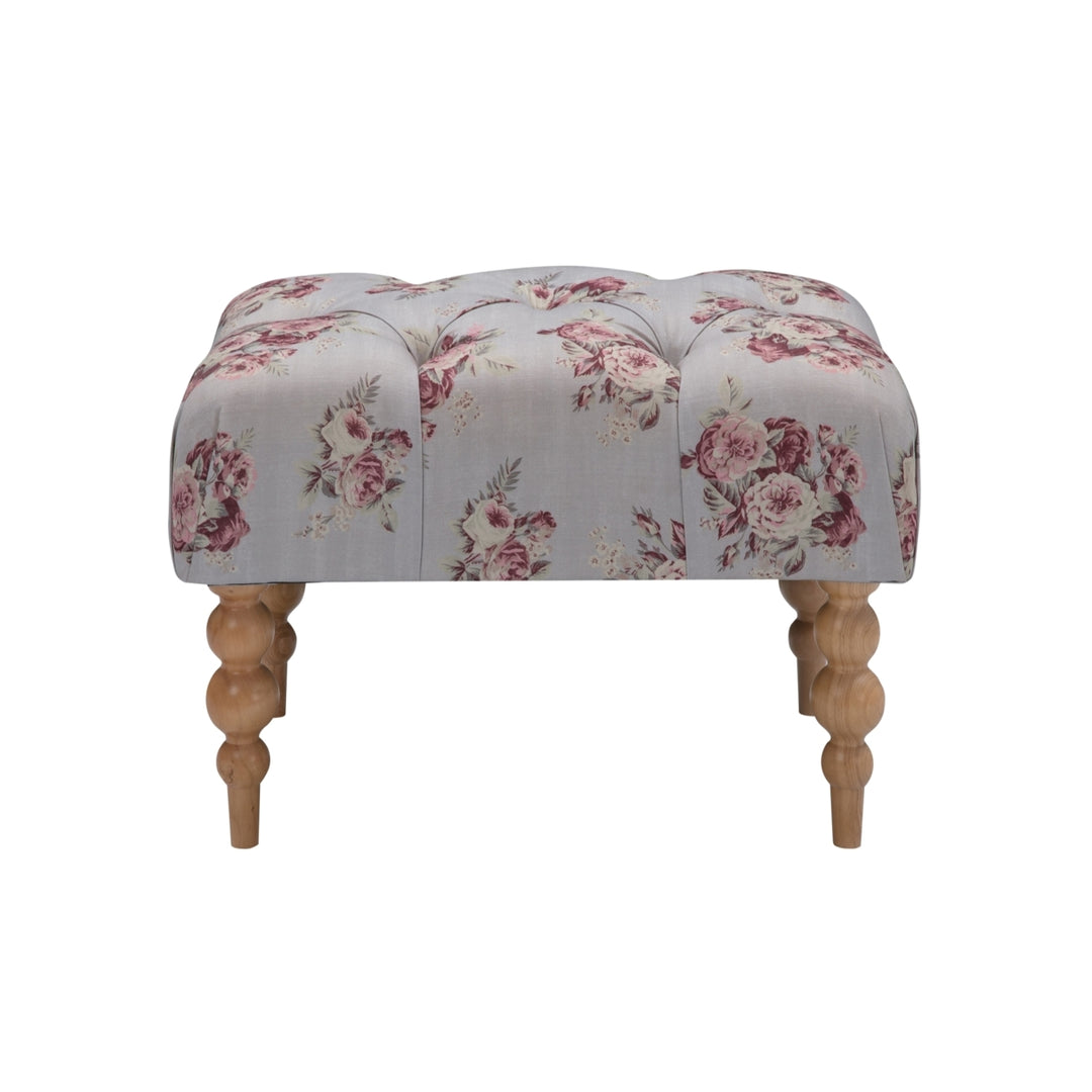 Nailah Ottoman-Upholstered-Tufted-Bun Shaped Legs Image 5