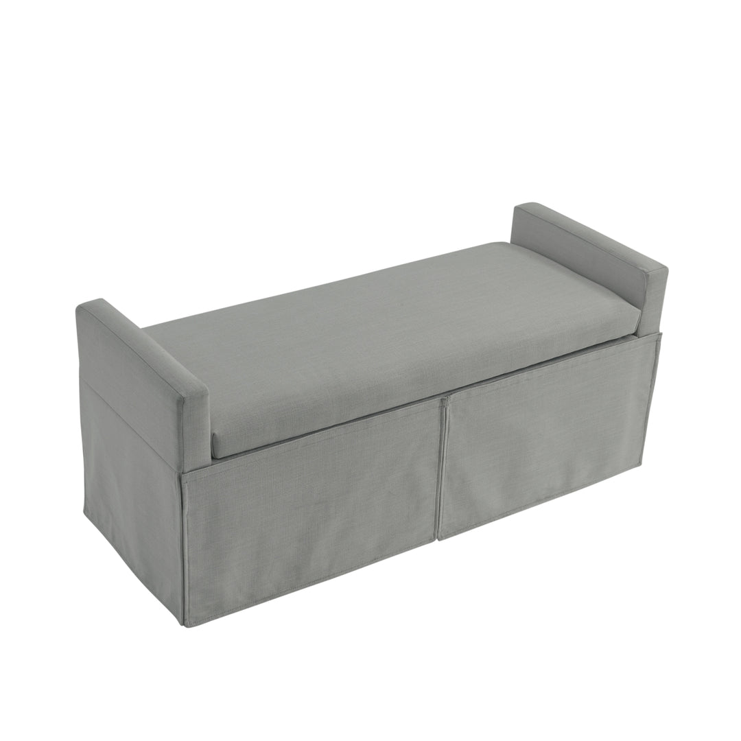 Xitlali Bench-Upholstered-Square Arms-Hinged Lid Image 8