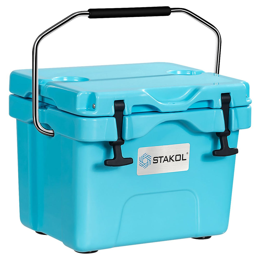 SKTAKOL 16 Quart Cooler Portable Ice Chest Leak-Proof 24 Cans Ice Boxfor Camping White/Blue/Grey/khaki Image 1