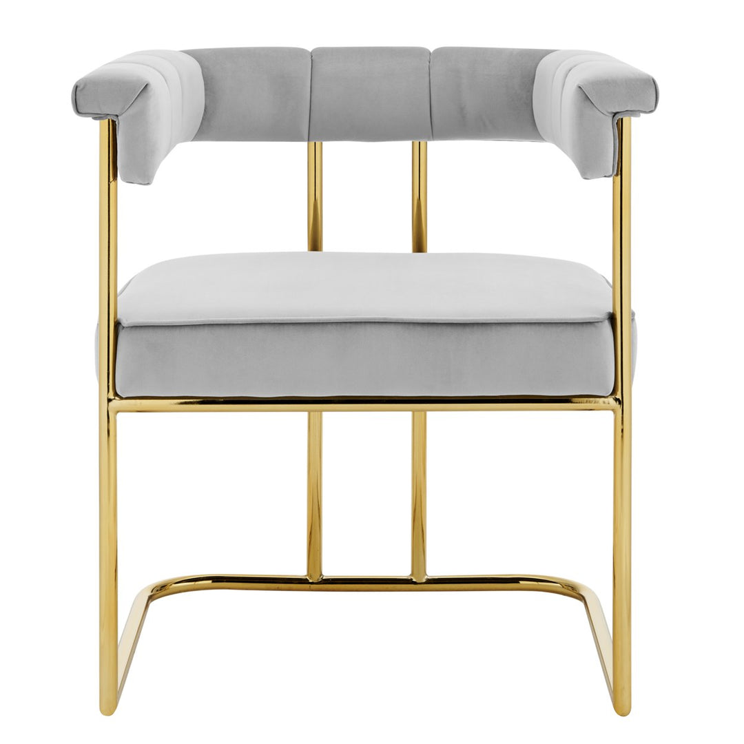 Iconic Home Pierce Dining Side Chair Velvet Upholstery Gold Plated (1 Piece) Image 4