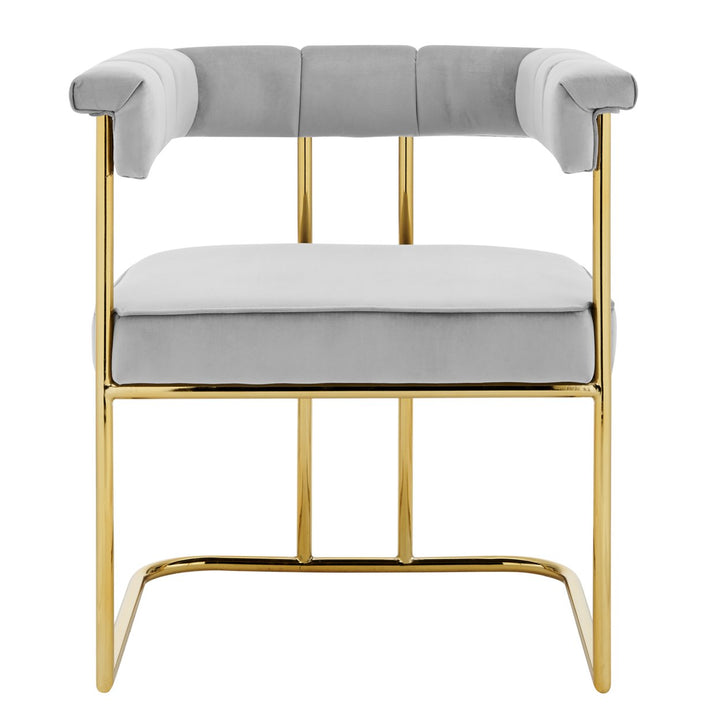 Iconic Home Pierce Dining Side Chair Velvet Upholstery Gold Plated (1 Piece) Image 4