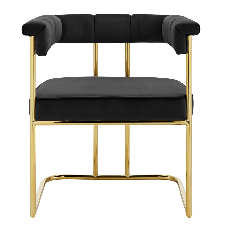 Iconic Home Pierce Dining Side Chair Velvet Upholstery Gold Plated (1 Piece) Image 5