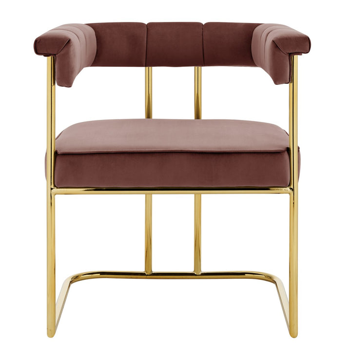 Iconic Home Pierce Dining Side Chair Velvet Upholstery Gold Plated (1 Piece) Image 6